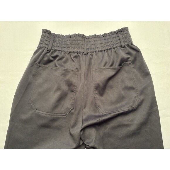 ABERCROMBIE & FITCH Womens Black Pants Size Small Taper Leg Elastic Waist Shiny - Picture 6 of 13